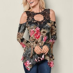 Venus crochet cold shoulder top..NEW